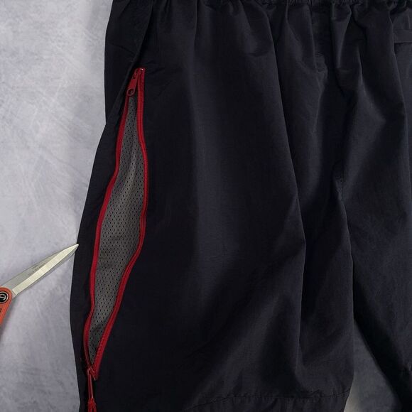 Vintage Spalding Nylon Pants Mens XL Black Cargo Relaxed Basketball Streetwear - Picture 10 of 16